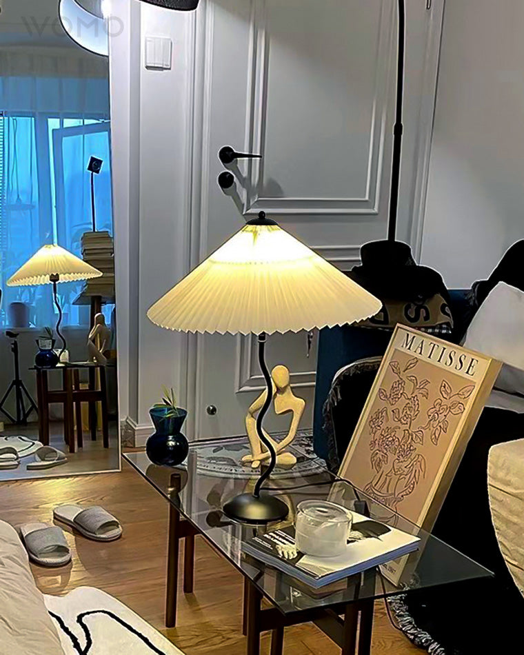 Lampe de Table Plissée Ondulée