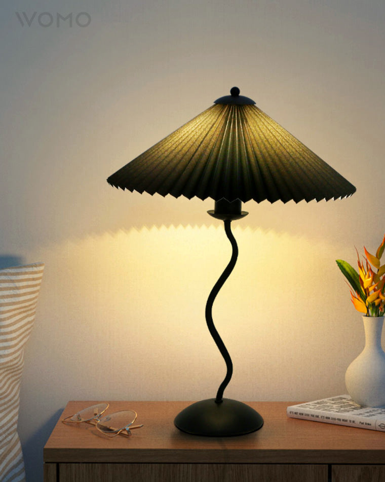 Lampe de Table Plissée Ondulée