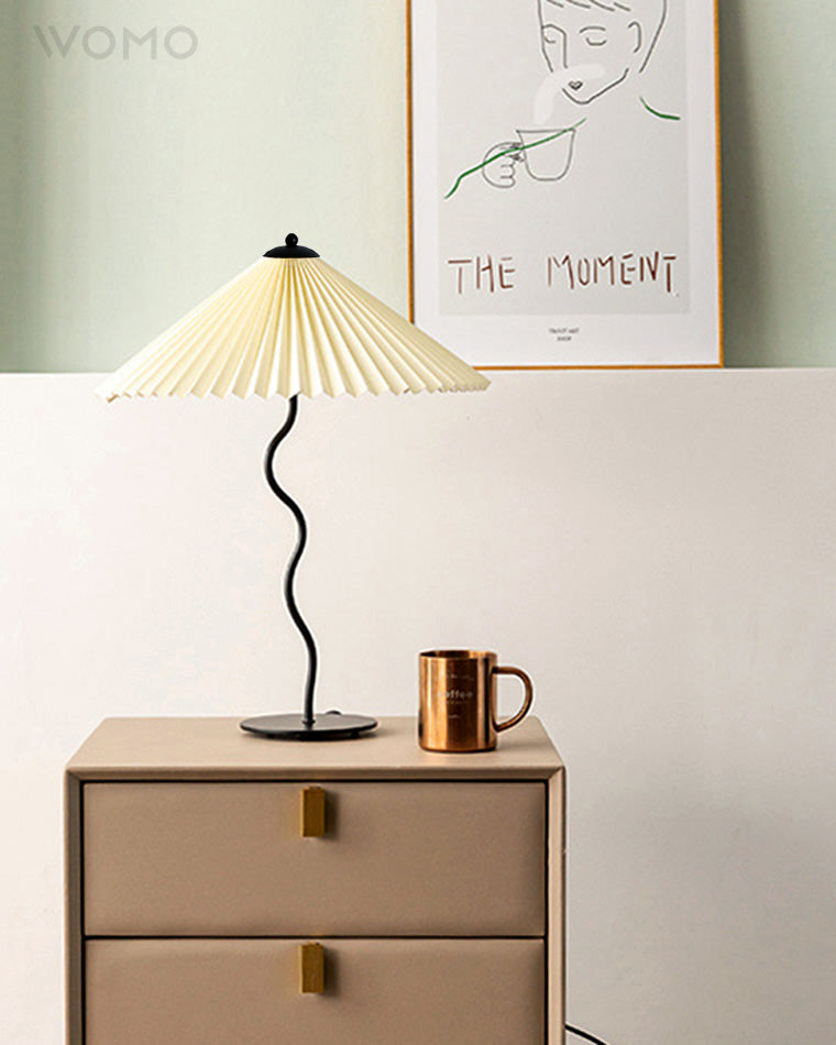 Lampe de Table Plissée Ondulée