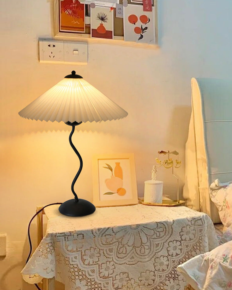 Lampe de Table Plissée Ondulée
