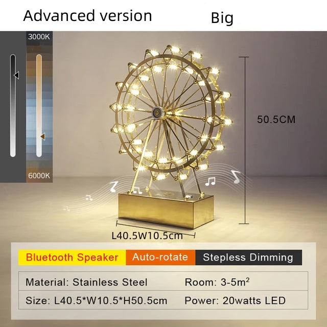 Lampe de Table Rétro - Grande Roue Élégante