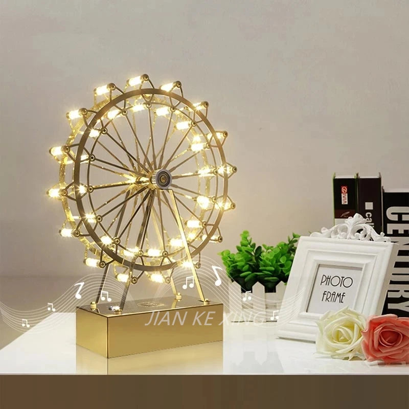 Lampe de Table Rétro - Grande Roue Élégante