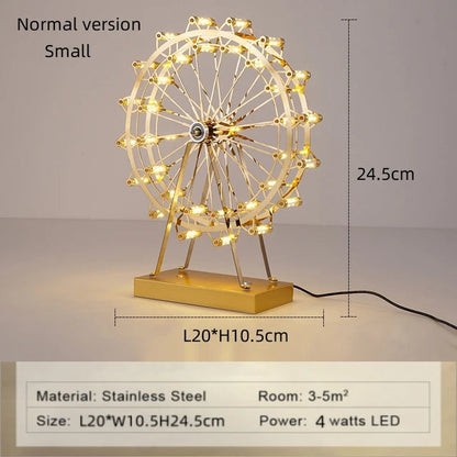 Lampe de Table Rétro - Grande Roue Élégante