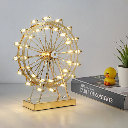 Lampe de Table Rétro - Grande Roue Élégante