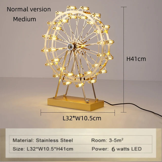 Lampe de Table Rétro - Grande Roue Élégante