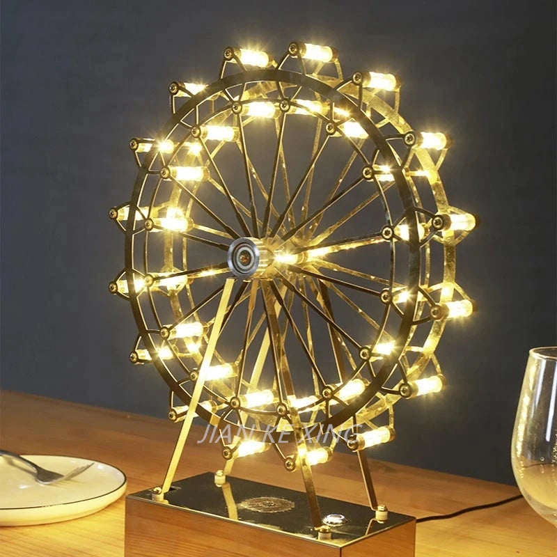 Lampe de Table Rétro - Grande Roue Élégante