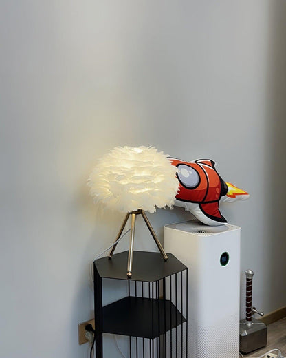 Lampe de Table Trépied à Plumes