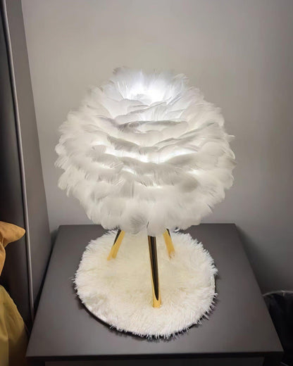 Lampe de Table Trépied à Plumes