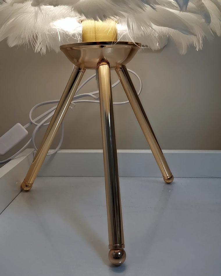 Lampe de Table Trépied à Plumes