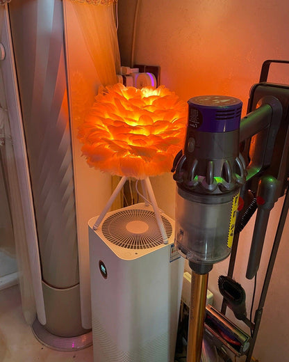 Lampe de Table Trépied à Plumes