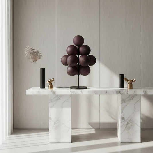 Lampe de Table Violette en Grappe de Raisins - Style Rétro