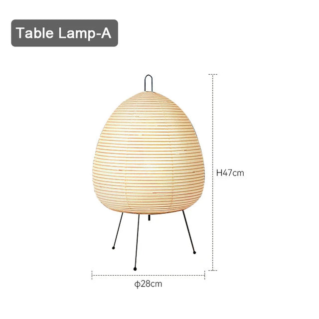 Lampe de Table Zen - TranquilGlow Artisanale en Papier de Riz