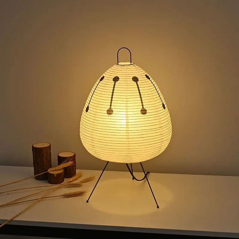 Lampe de Table Zen - TranquilGlow Artisanale en Papier de Riz