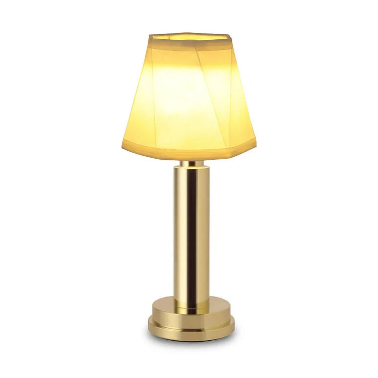 Lampe de Table sans fil Harlon - Élégante et Rechargeable Sans Fil en Métal et Soie