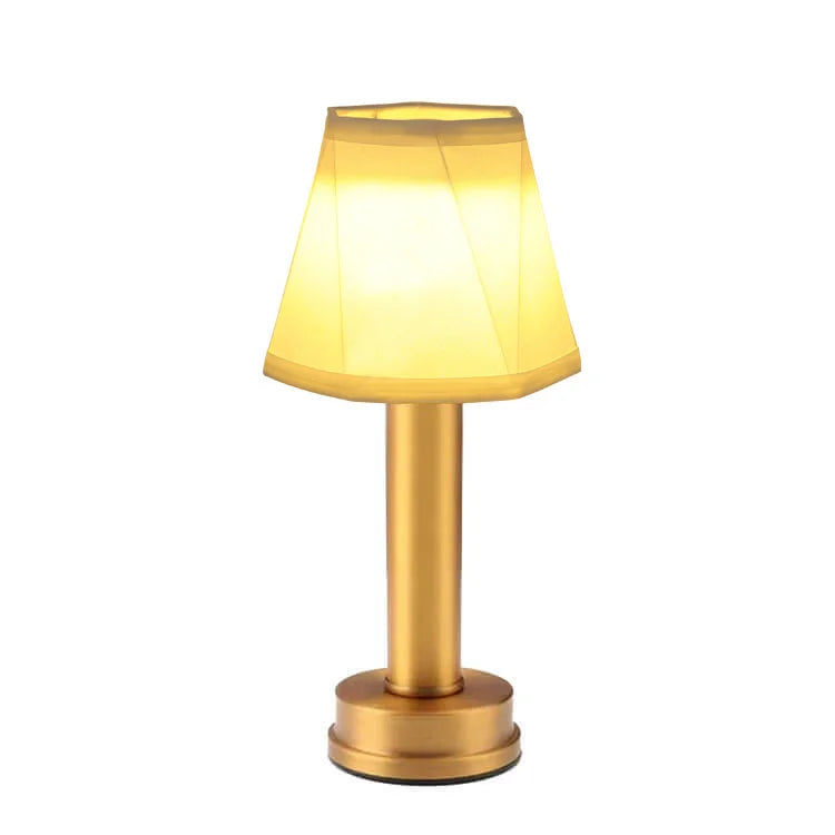 Lampe de Table sans fil Harlon - Élégante et Rechargeable Sans Fil en Métal et Soie