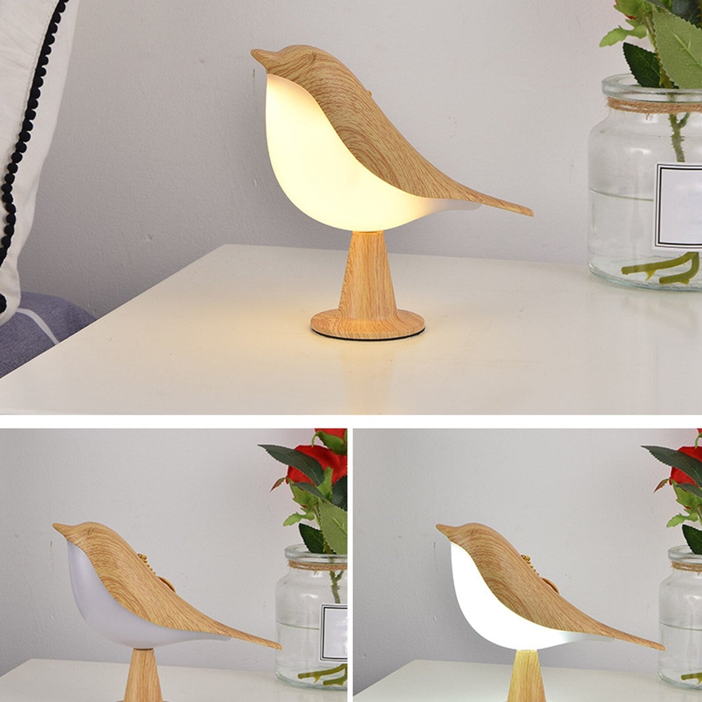 Lampe de Table sans fil Oiseau Femelle - Élégance Naturelle
