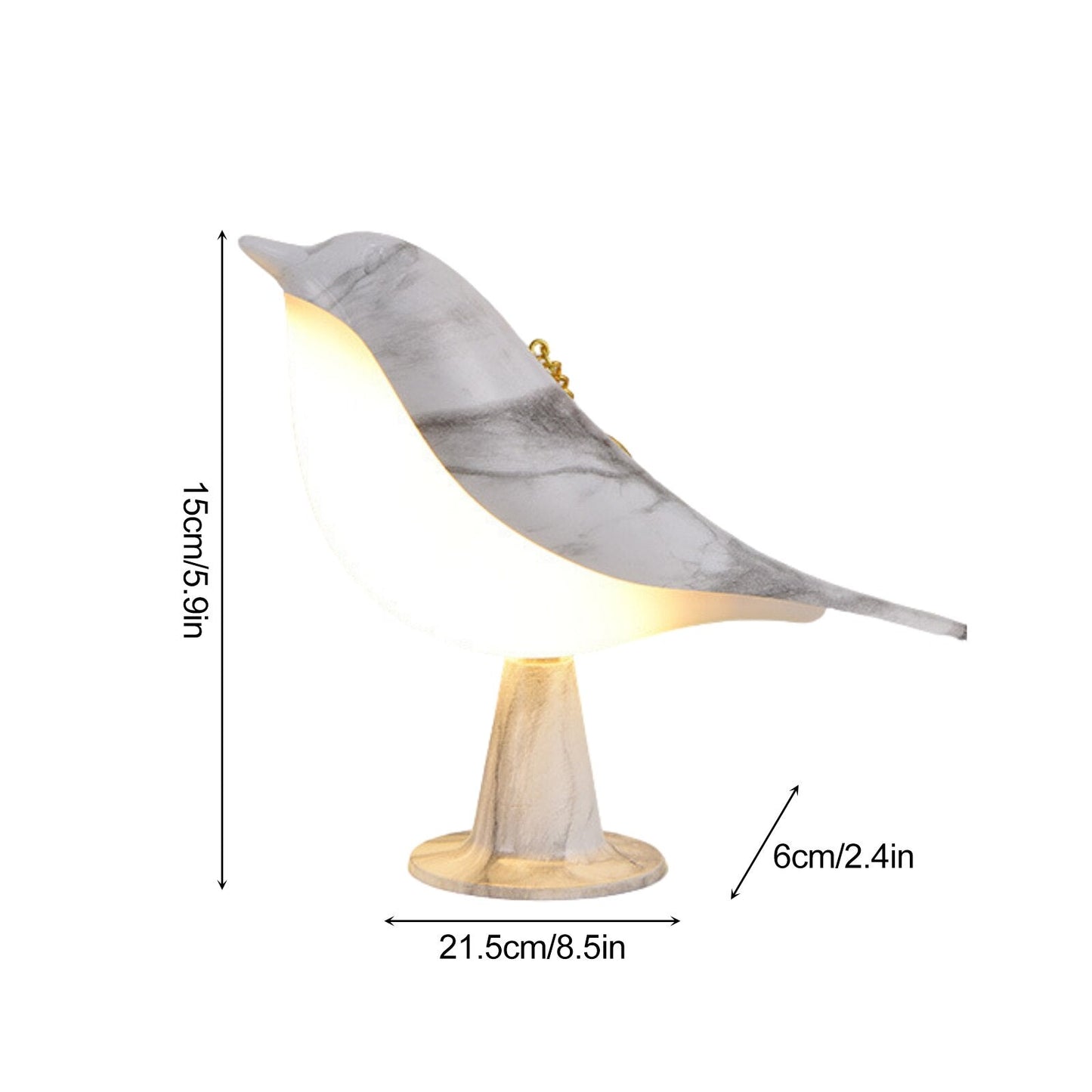Lampe de Table sans fil Oiseau Femelle - Élégance Naturelle