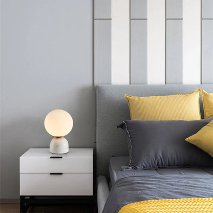 Lampe en Verre Rond Marbre - Éclat Chic pour Salon