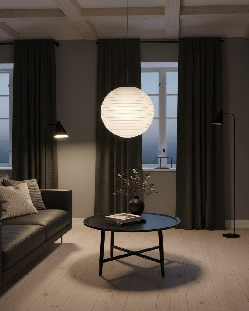 Lampe suspendue Boule Papier Blanc