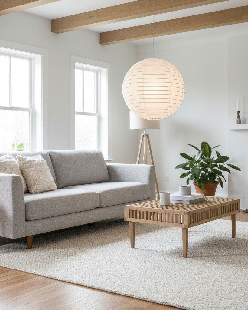 Lampe suspendue Boule Papier Blanc