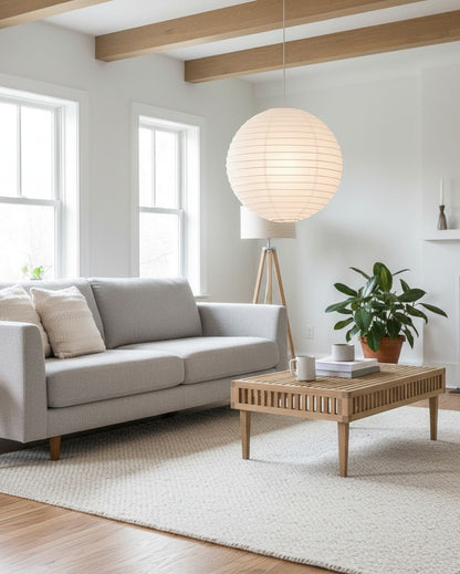 Lampe suspendue Boule Papier Blanc