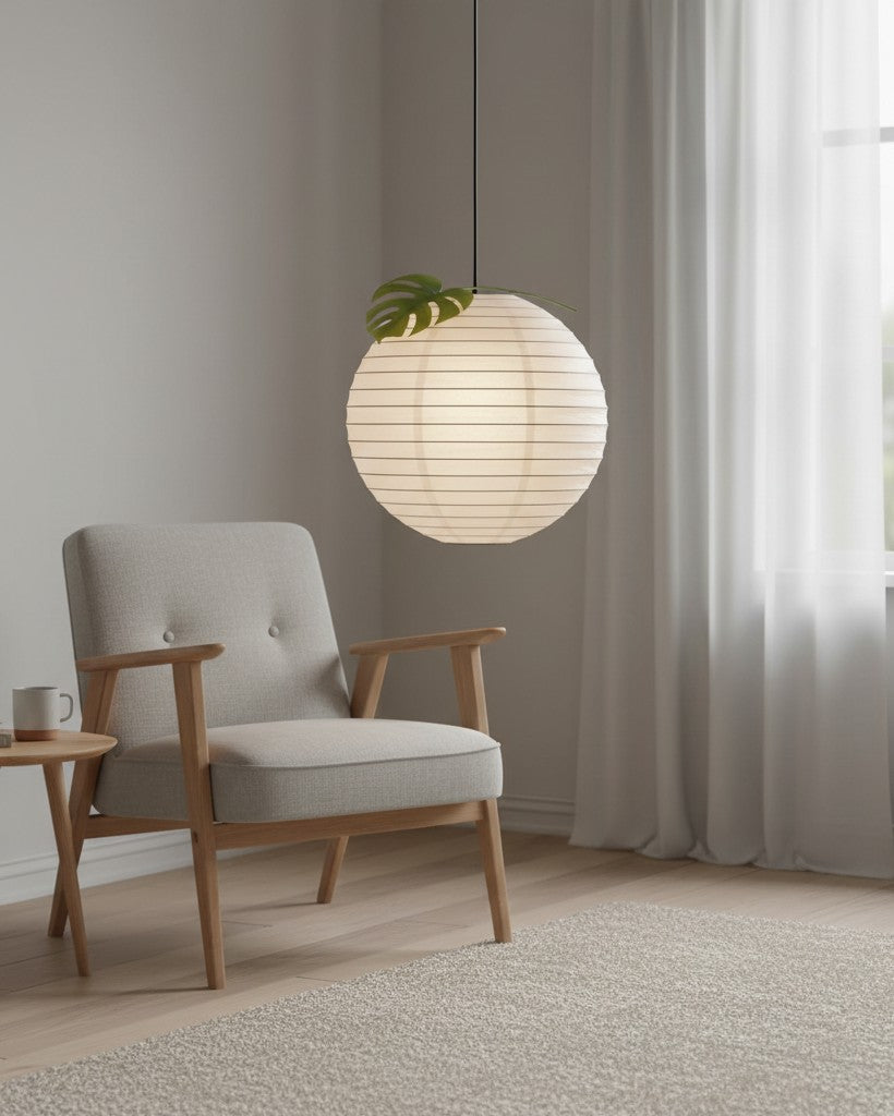 Lampe suspendue Boule Papier Blanc