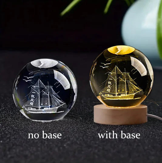 Lampe 3D Planète Cristal - CosmoLumière 12