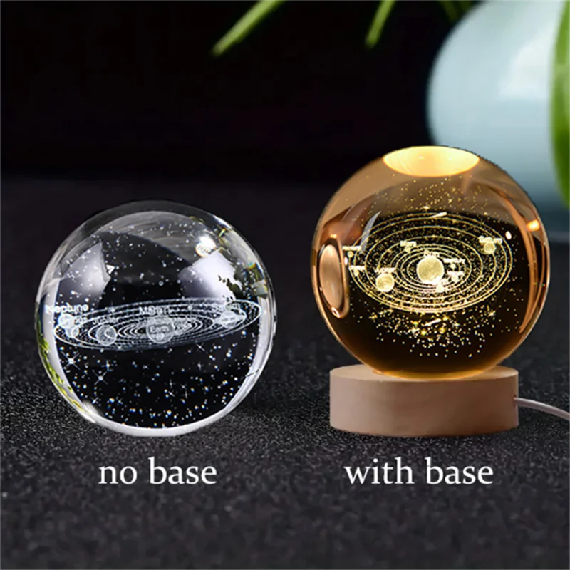 Lampe 3D Planète Cristal - CosmoLumière 25