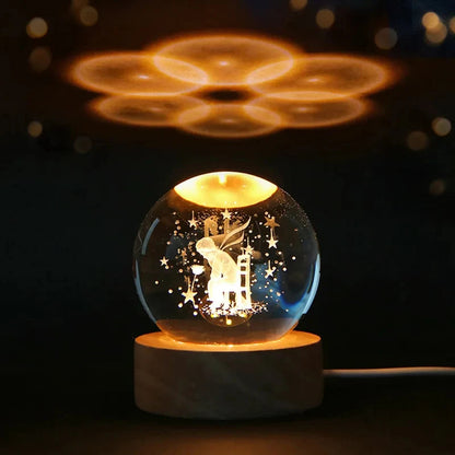 Lampe 3D Planète Cristal - CosmoLumière 3