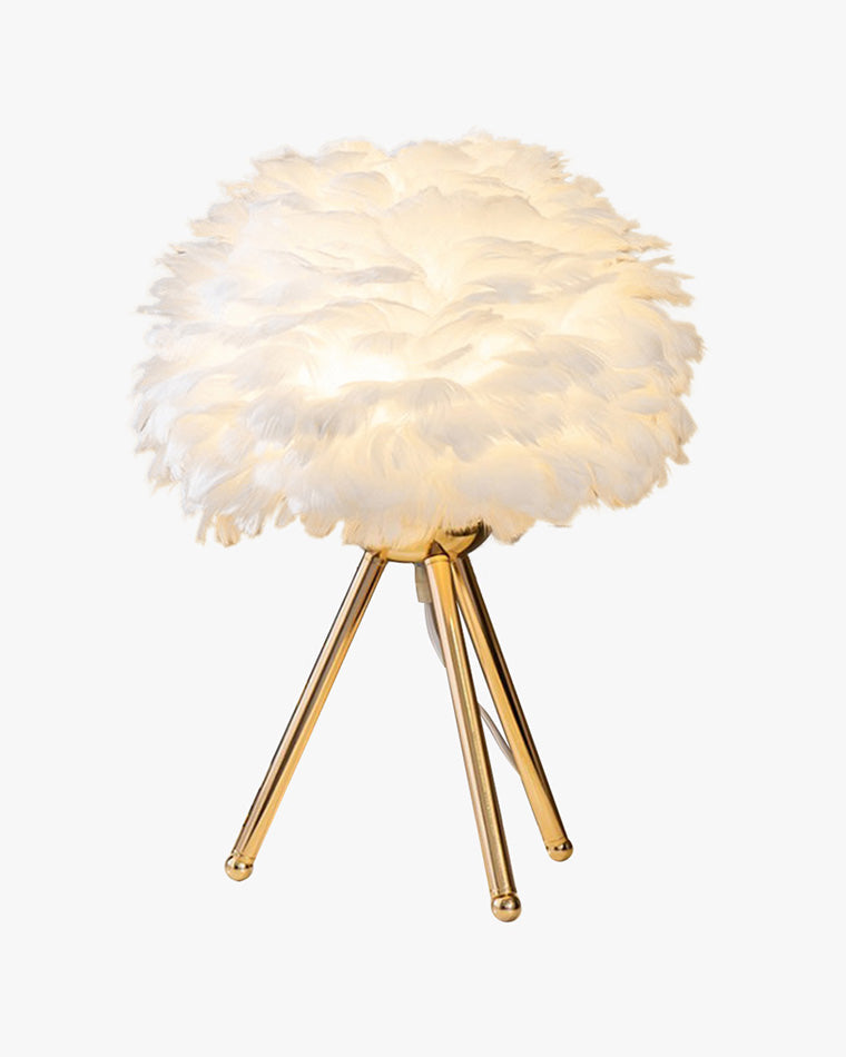 Lampe de Table Trépied à Plumes