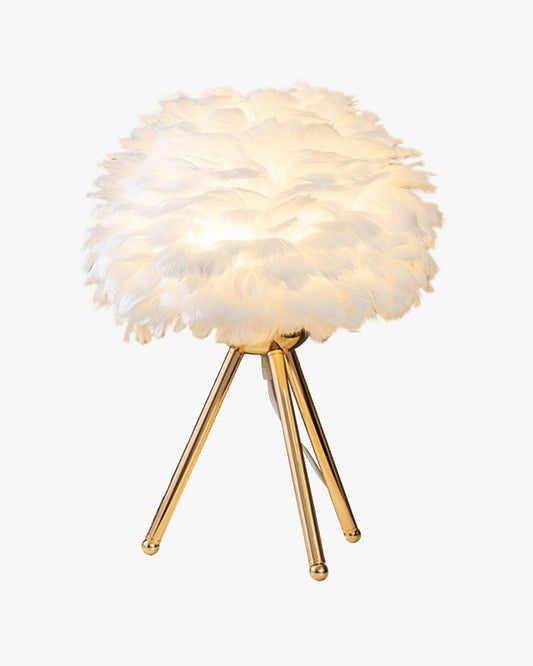 Lampe de Table Trépied à Plumes