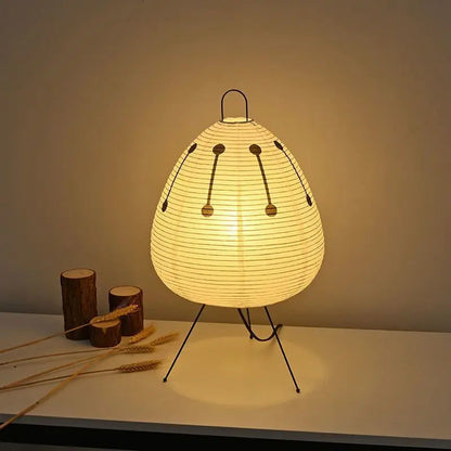 Lampe de Table Zen - TranquilGlow Artisanale en Papier de Riz 2