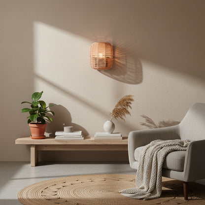 Luminaire Mural BOHO en Rotin