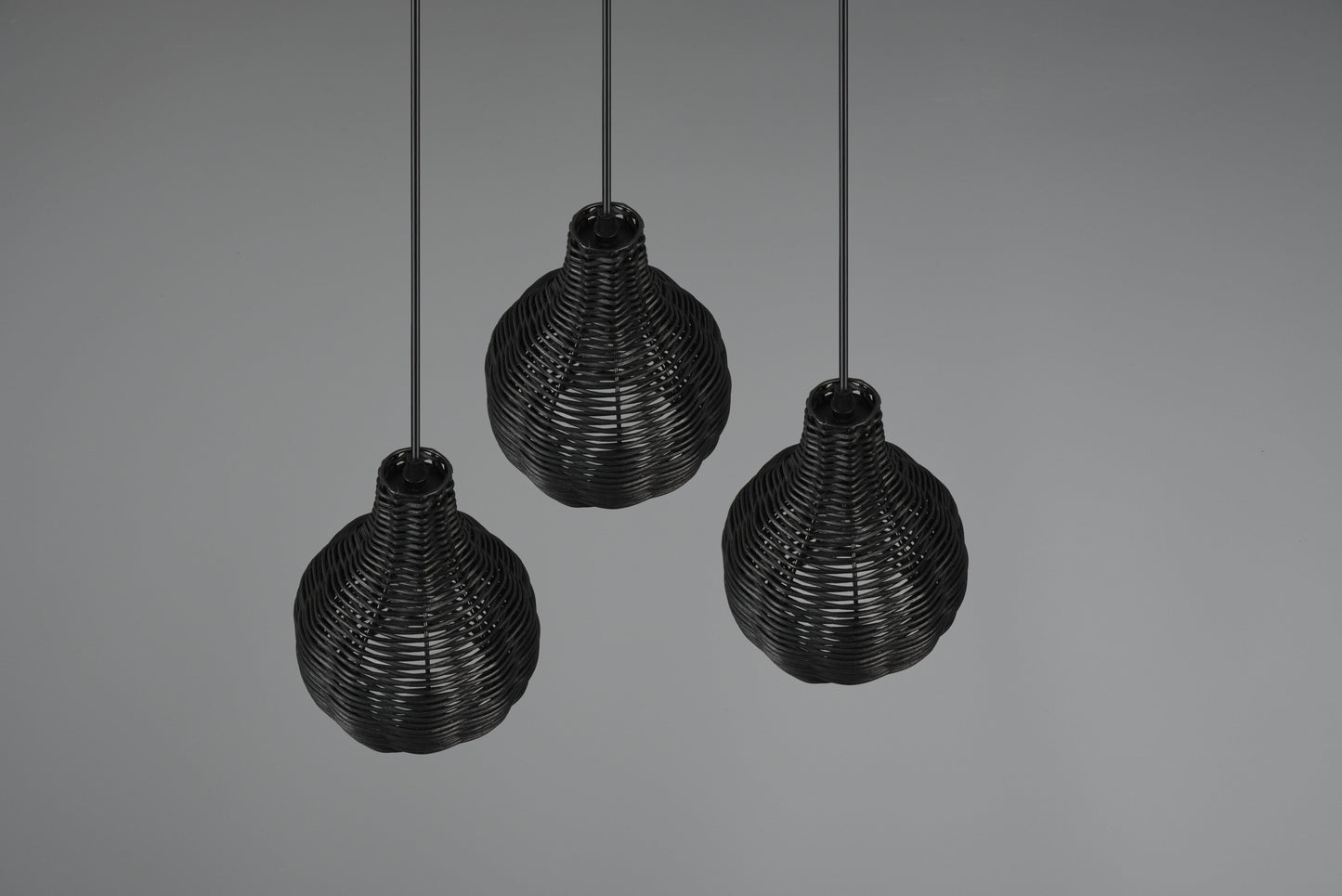 Luminaire de 3 suspensions en rotin