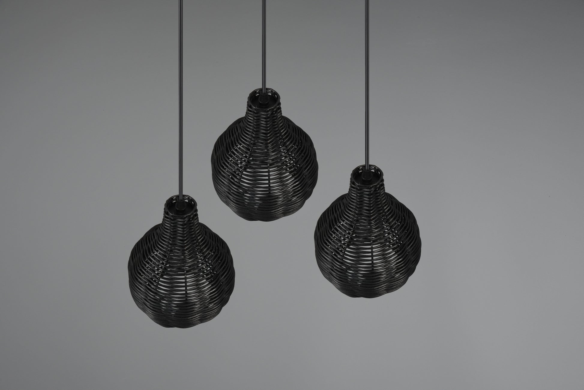 Luminaire de 3 suspensions en rotin