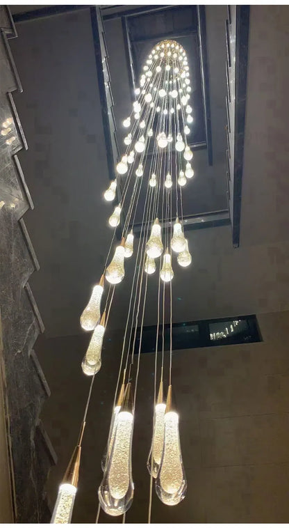 Luminaire de suspensions gouttes dorées