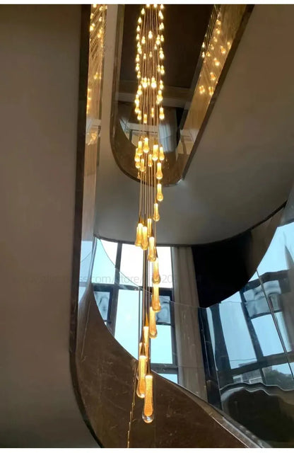 Luminaire de suspensions gouttes dorées