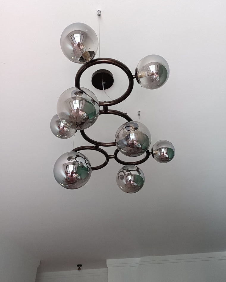 Lustre Boules de Verre Colorées