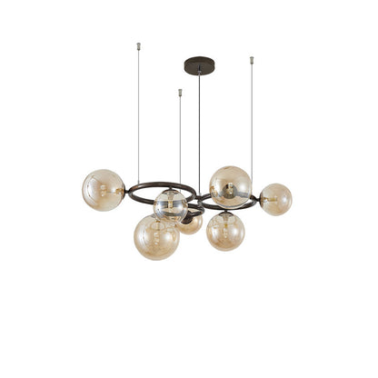 Lustre Boules de Verre Colorées