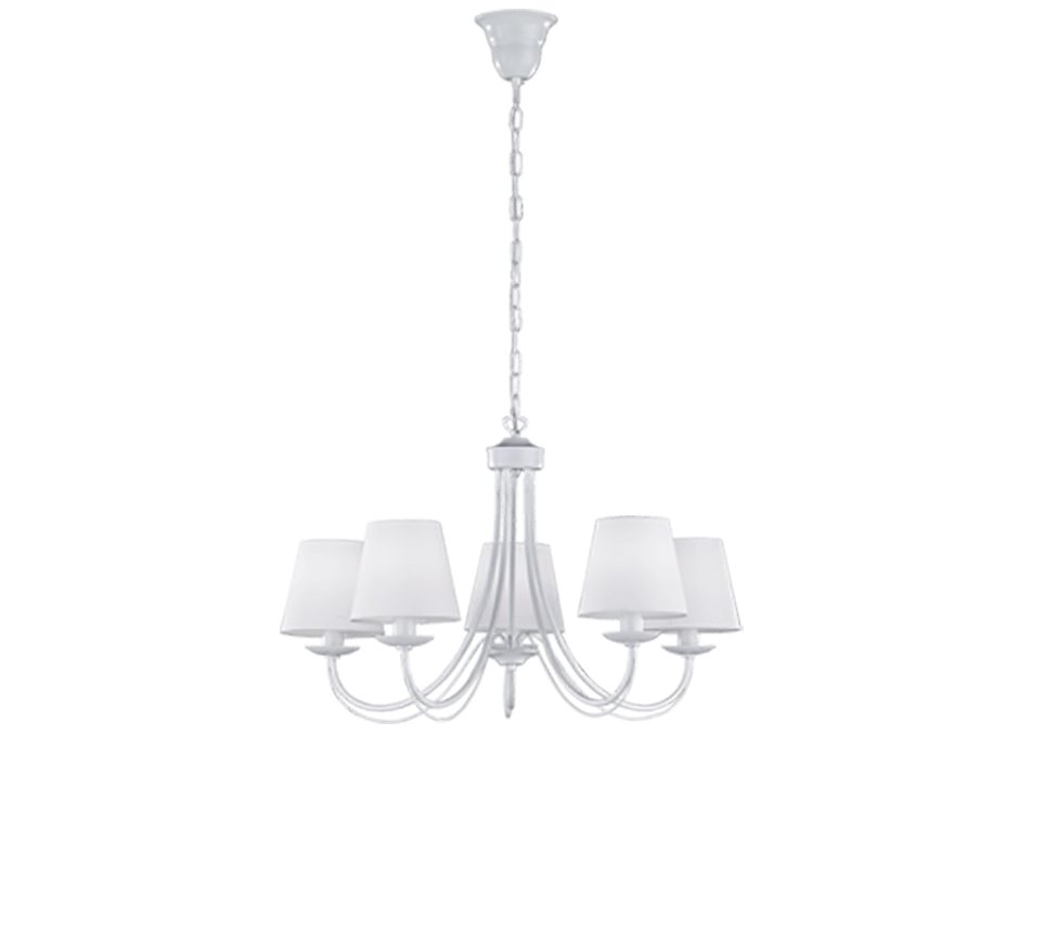 Lustre Chandelier Ancien Blanc Avec Abat Jour
