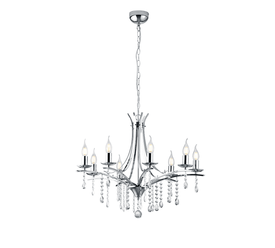 Lustre Chandelier Design en Chrome et Cristal
