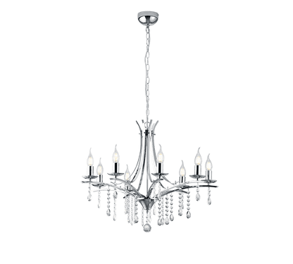 Lustre Chandelier Design en Chrome et Cristal