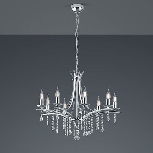 Lustre Chandelier Design en Chrome et Cristal
