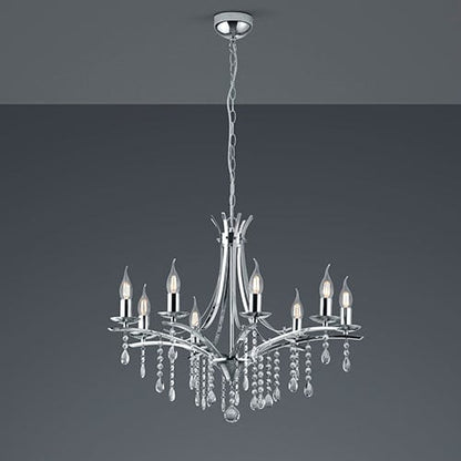 Lustre Chandelier Design en Chrome et Cristal