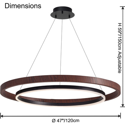 Lustre Circulaire - Lumière de Chêne
