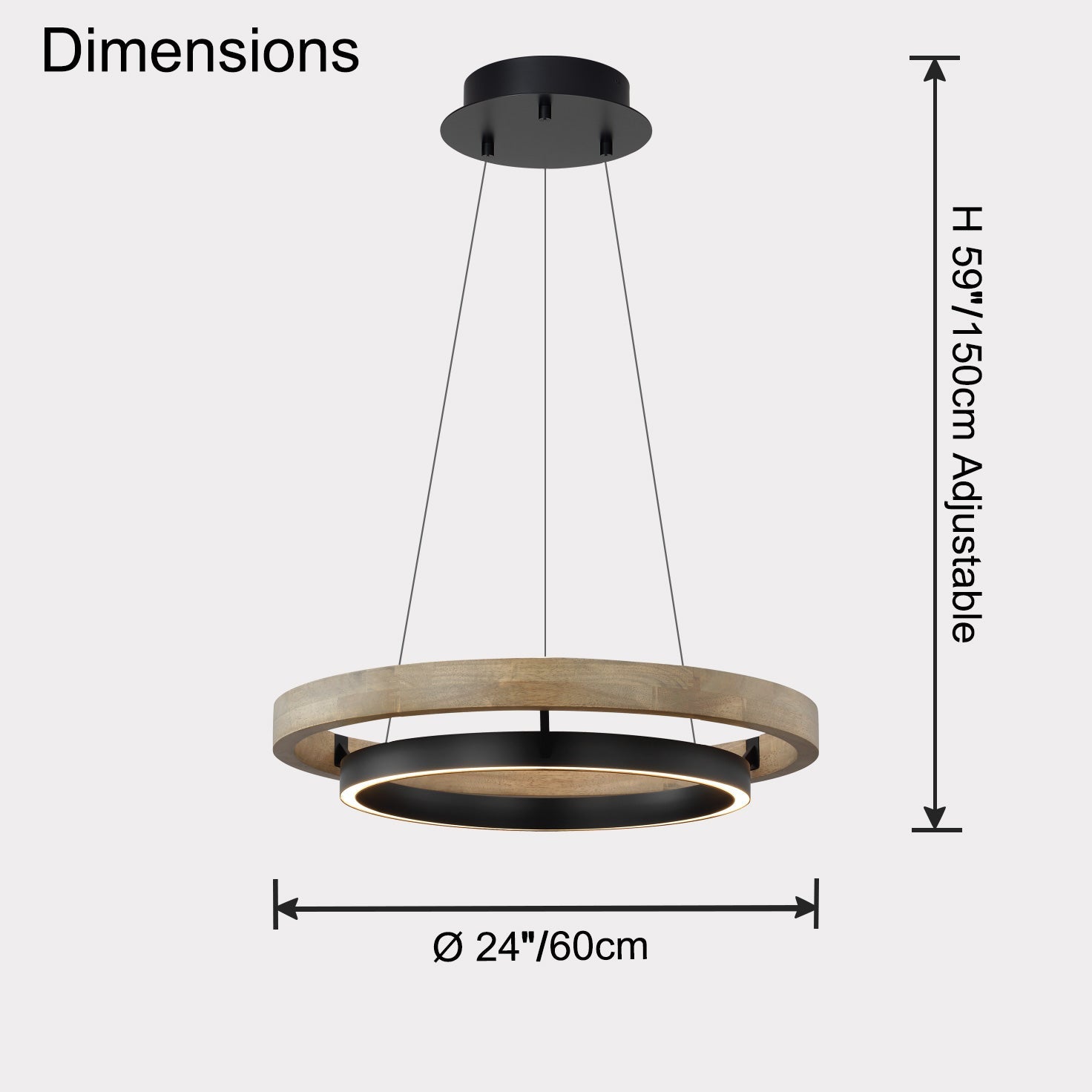 Lustre Circulaire - Lumière de Chêne