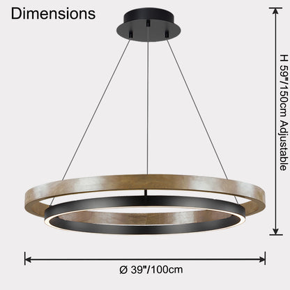 Lustre Circulaire - Lumière de Chêne