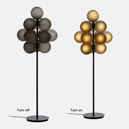 Lustre Grappe De Raisins Violet En Verre Avec Douille E27 LED Pour Plafonds Bas