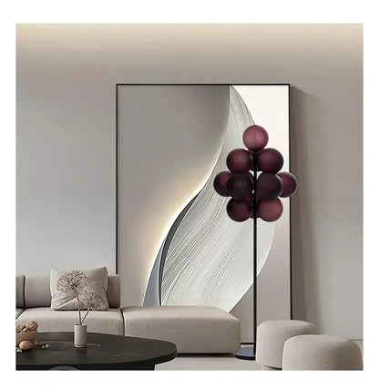 Lustre Grappe De Raisins Violet En Verre Avec Douille E27 LED Pour Plafonds Bas