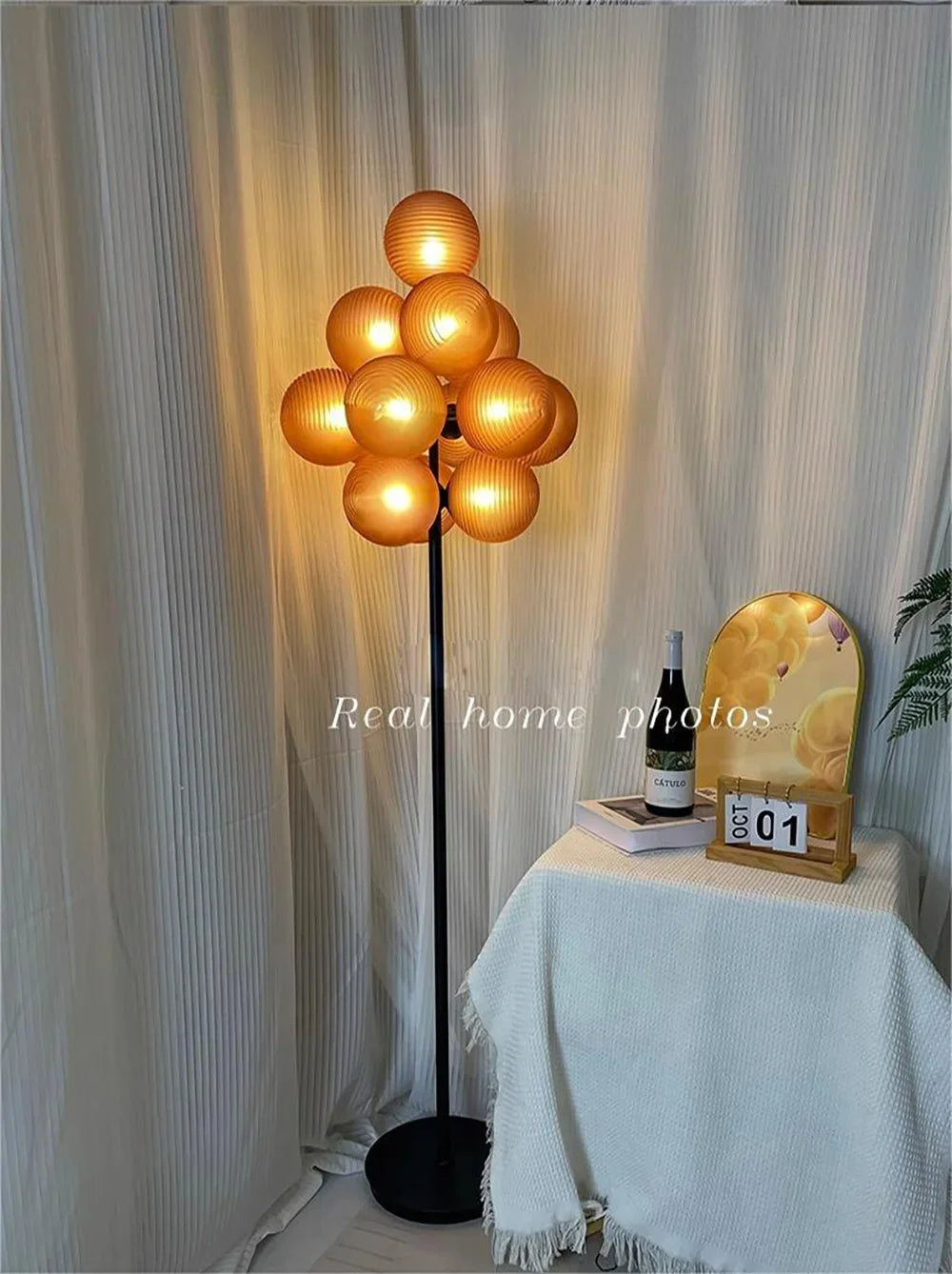 Lustre Grappe De Raisins Violet En Verre Avec Douille E27 LED Pour Plafonds Bas